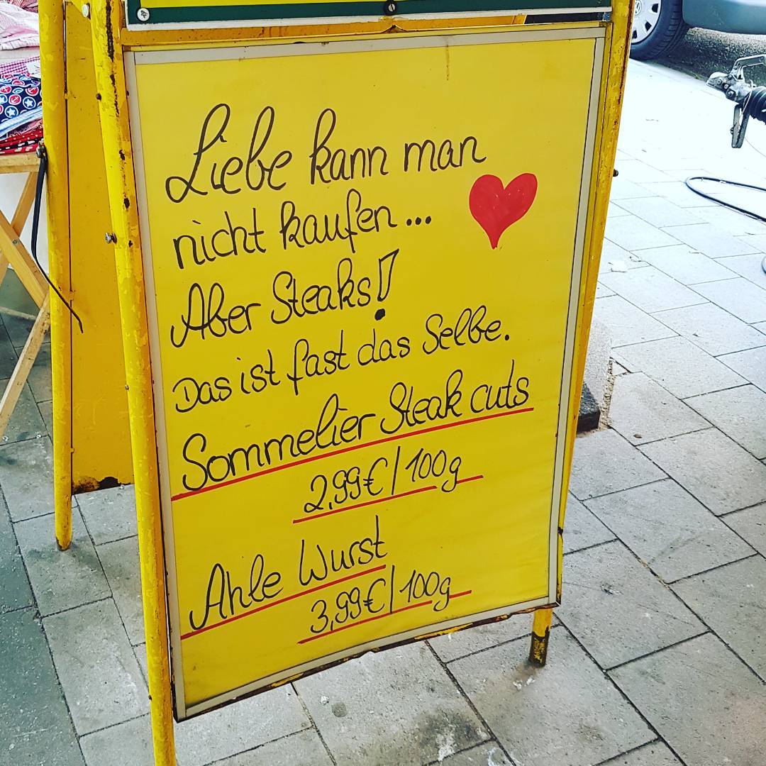 Liebe kann man nicht kaufen, aber Steaks # käuflicheliebe